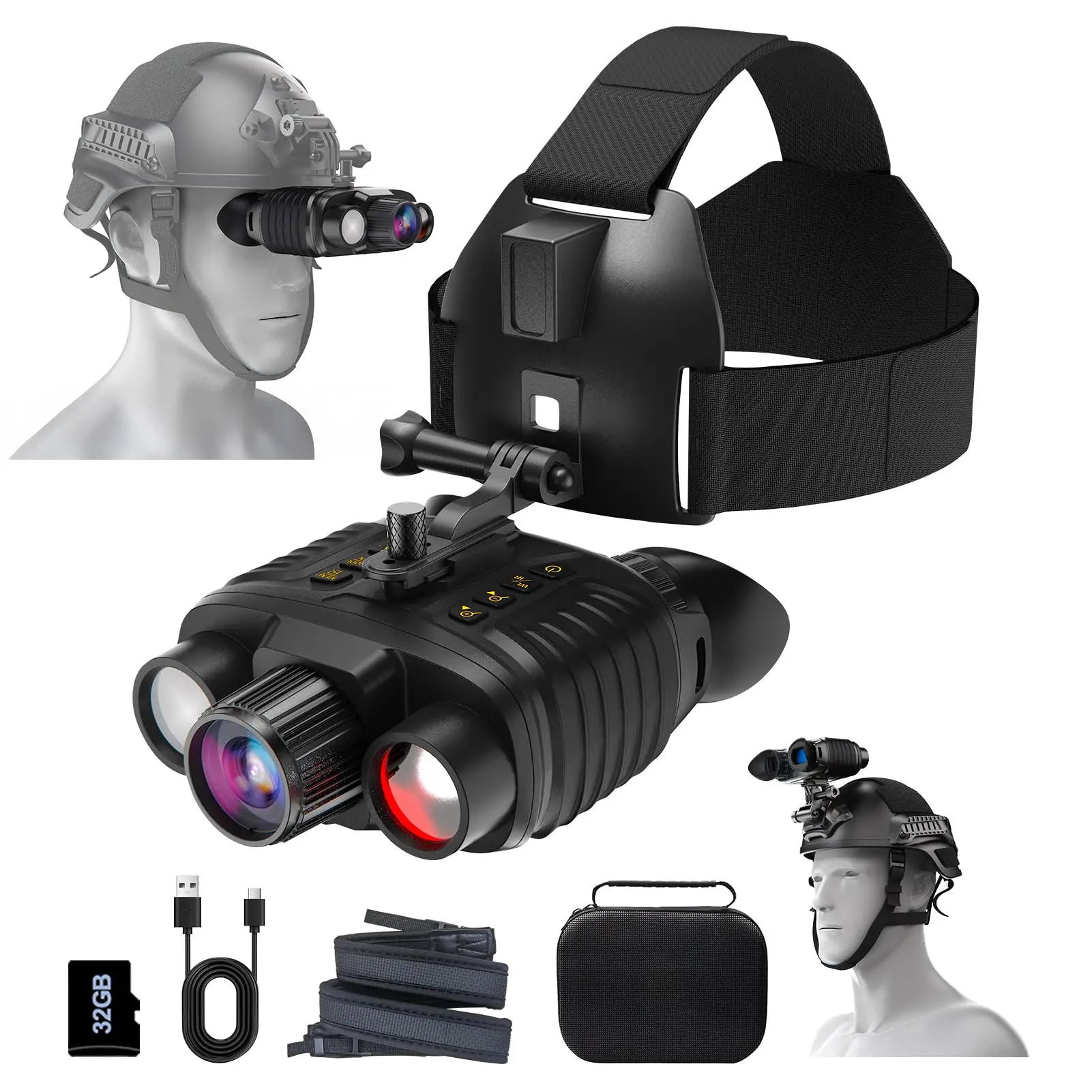 NV8360+Magnetic Velcro headstrap（NO Helmets）