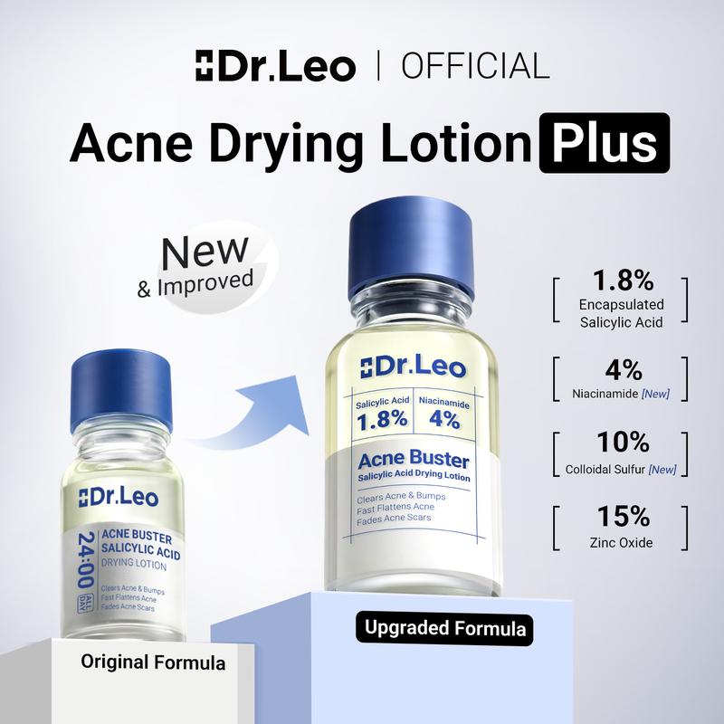 Dr.Leo Drying Lotion Plus | Visibly Shrinks Pimples in 24 Hours & Helps Fade Acne Marks in 7 Days | With 1.8% Encapsulated Salicylic Acid, 4% Niacinamide & 10% Sulfur  (20ml)