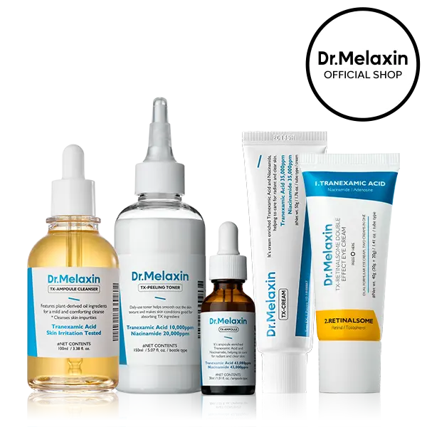 [Dr.Melaxin Official] TX Tranexamic Acid Dark Spot Care Line | TX Ampoule Cleanser + Peeling Toner + Ampoule Rx + Cream + Eye Cream | Dark Spot