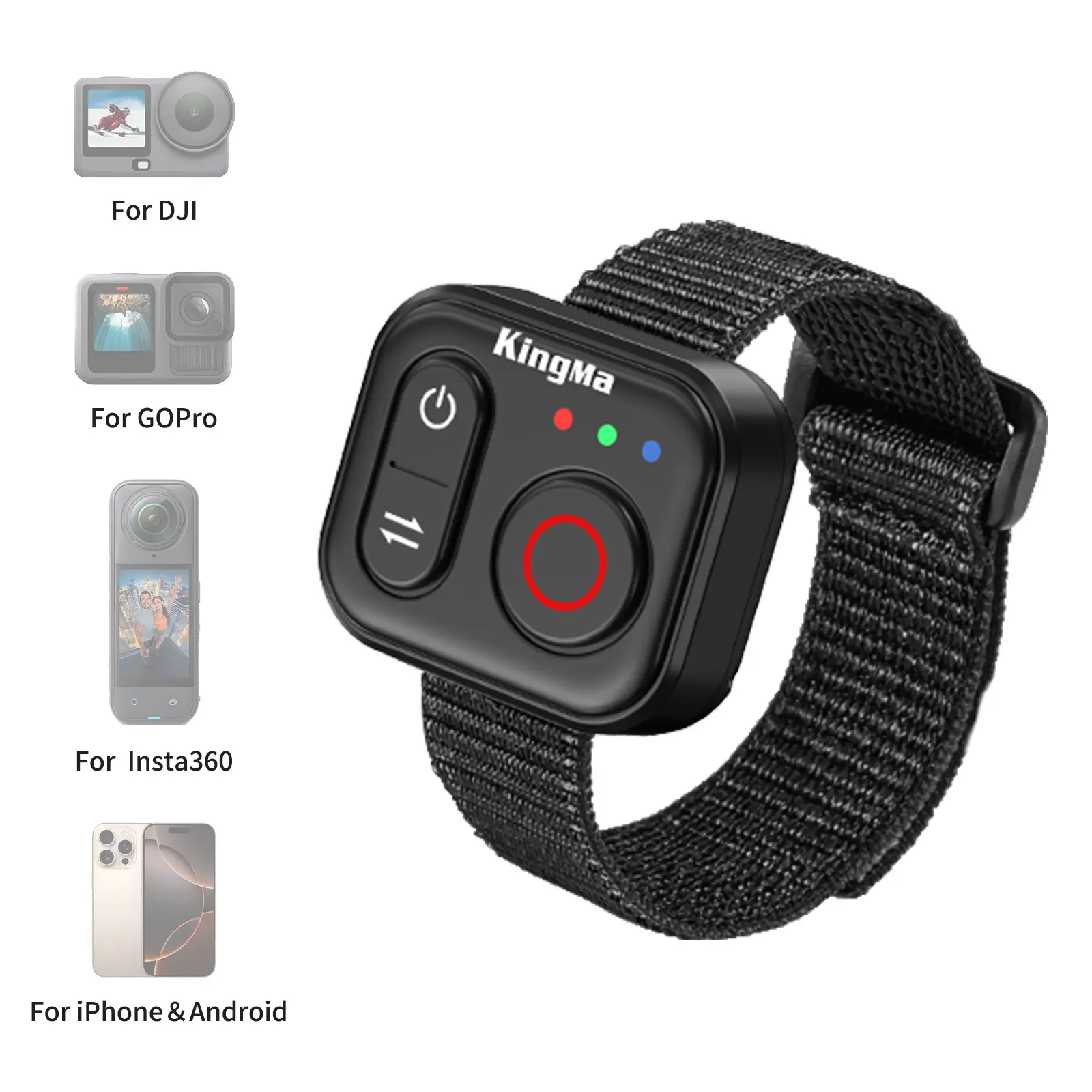 Bluetooth Remote Control - for GoPro Hero 8/9/10/11/12/13, Insta360 X2/X3/X4/X5/GO 3/3S/ACE/ACE Pro 1/2, DJI Action 4/5 Pro/6/Osmo 360, Xtra Muse – 50M / 164FT Range Wireless Remote Control, Compatible with iOS & Android