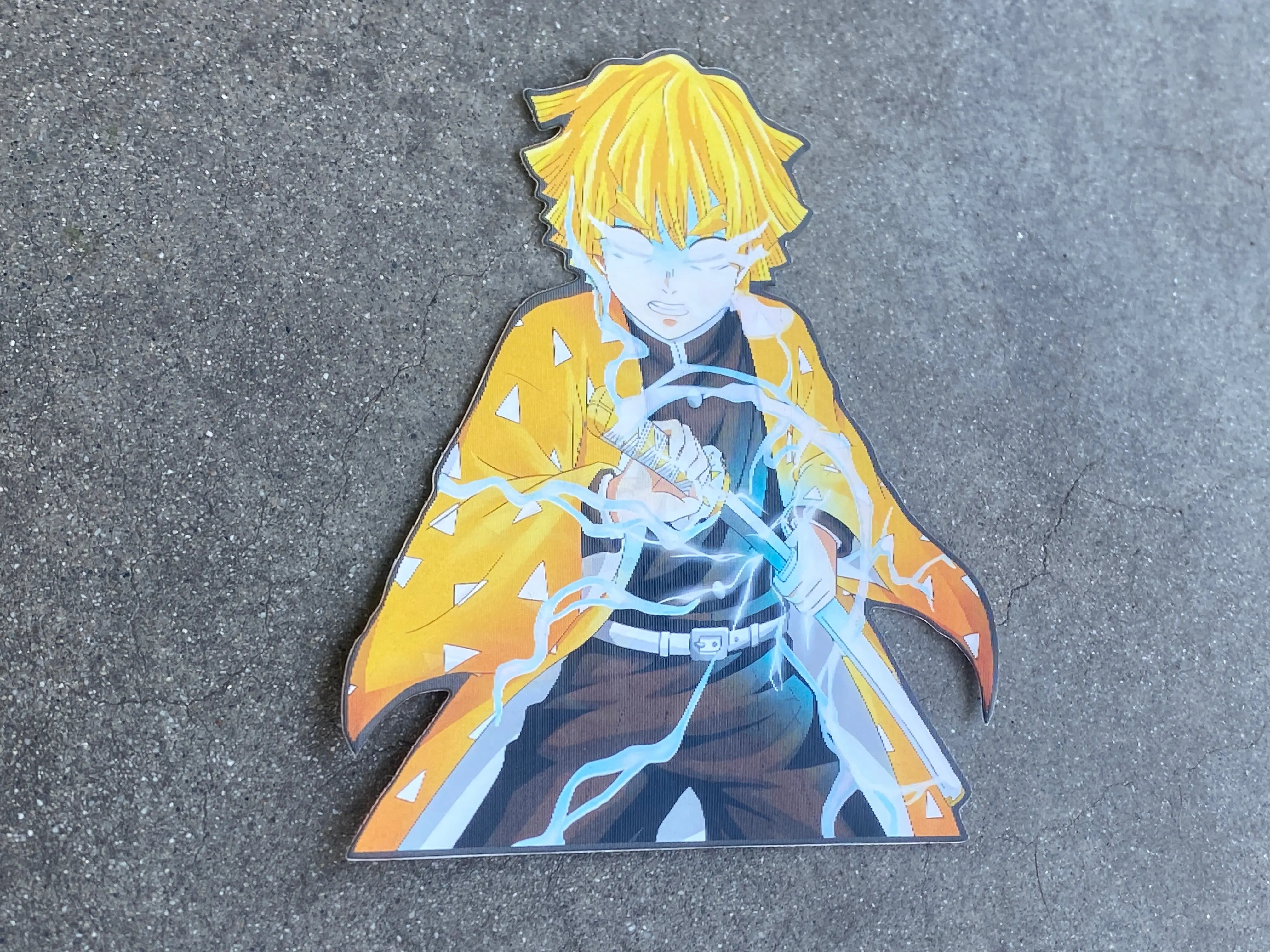 Zenitsu Agatsuma Demon Slayer 3D Anime Sticker Decal