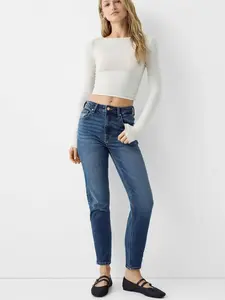 Women's Modern Skinny Jeans Mid-Rise Stretch Denim Slim Fit Leg Pants with Pockets Tummy Control Butt Lift Comfortable Everyday Wear High Stretch Cotton-Blend Denim