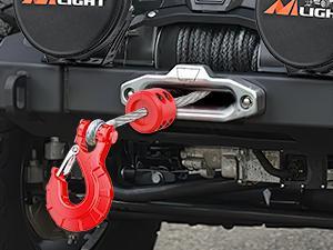 Nilight Forged Steel Winch Hook 3/8" Grade 70 Safety Latch Winch Cable Hook Stopper & Clevis Slip Hook Sets, Included Allen Wrench,Max 35,000 lbs