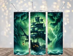 20 OZ PIRATE SHIP DESIGNS 8 OPTIONS INSULATED SKINNY TUMBLER W/ STRAW