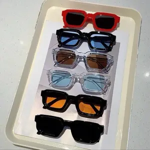 6-Pack Vintage Rectangle Sunglasses for Men & Women