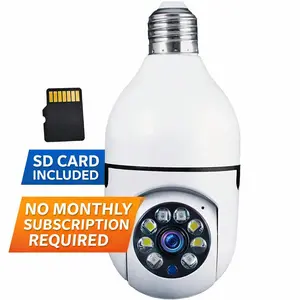 Sight Bulb Security Camera with SD Card Two Way Talk HD Video WiFi Smart Indoor Outdoor Night Vision 360 Degree Motion Detection with Simple Installation and Free App