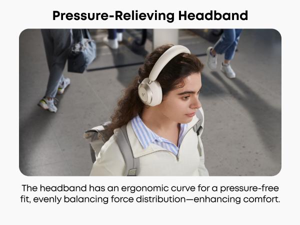 soundcore Space One Pro, FlexiCurve Over-Ear Headphone, Adaptive Active Noise Cancelling Headphones Driven by 6 Mics, 60H Lossless Audio, Ultra-Fast Charging, Hi-Res Wireless, Comfortable Fit