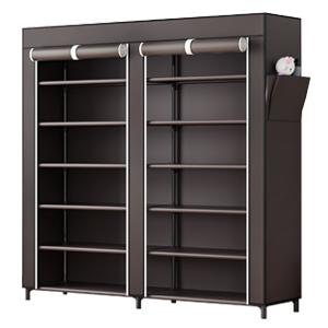 LINZINAR 6 Tier 24-36 Pair Shoe Rack Organizer Shelf Storage with Non-woven Fabric Cover Metal & Plastic Construction Dustproof Waterproof Easy Assembly for Closet LINZINAR 6 Tier 24-36 Pair Shoe Rack Organizer Shelf Storage with Non-woven Fabric Cover Metal & Plastic Construction Dustproof Waterproof Easy Assembly for Closet