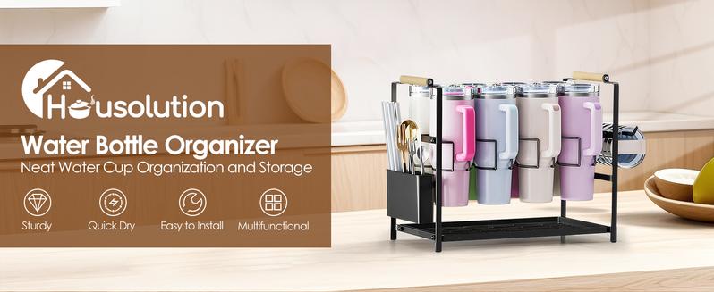 Water Bottle Organizer Drying Rack for 40 oz Tumbler with Handle, Multifunctional Cup Storage Holder Compatible with Stanley, Owala, Simple Modern and Other Brands, 8 Slots (Patented) Water Bottle Organizer Drying Rack for 40 oz Tumbler with Handle, Multifunctional Cup Storage Holder Compatible with Stanley, Owala, Simple Modern and Other Brands, 8 Slots (Patented)