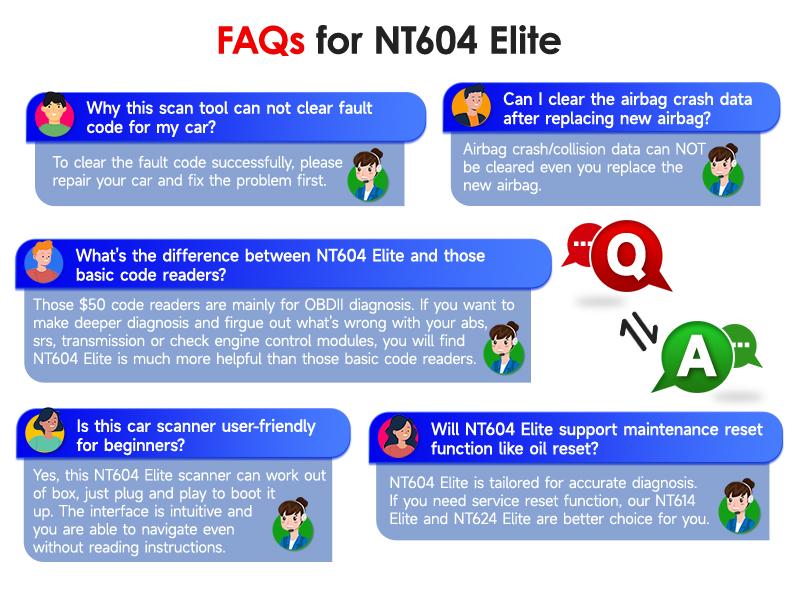 FOXWELL Car Scanner NT604 Elite OBD2 Scanner ABS SRS Transmission, Check Engine Code Reader for Cars and Trucks, Diagnostic Scan Tool with SRS Airbag, Automotive Diagnostic Tool with Live Data