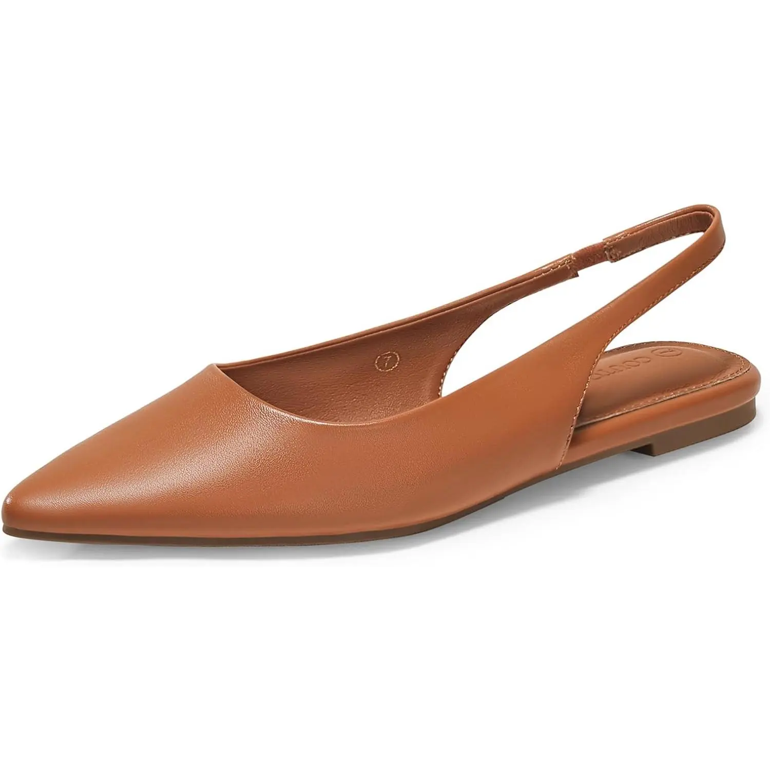 Coutgo Womens Slingback Flats Pointed Closed Toe Ballet Flats Comfortable Slip On Work Dress Shoes tiktokshopbacktoschool