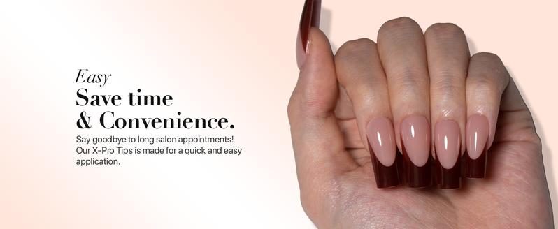 SXC Cosmetics X-Pro Tips French Tip Press on Nails – French Red Edition Starter Kit 150PCS, 15 Sizes, 5 Styles, Beginner-Friendly Red117Kit-M Square