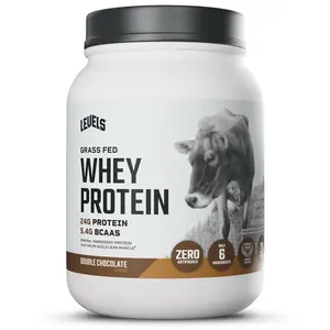 Levels Grass Fed Whey Protein Powder Double Chocolate 23.7oz Zero Artificial Ingredients High Quality Honest Nutrition for Healthcare & Dietary