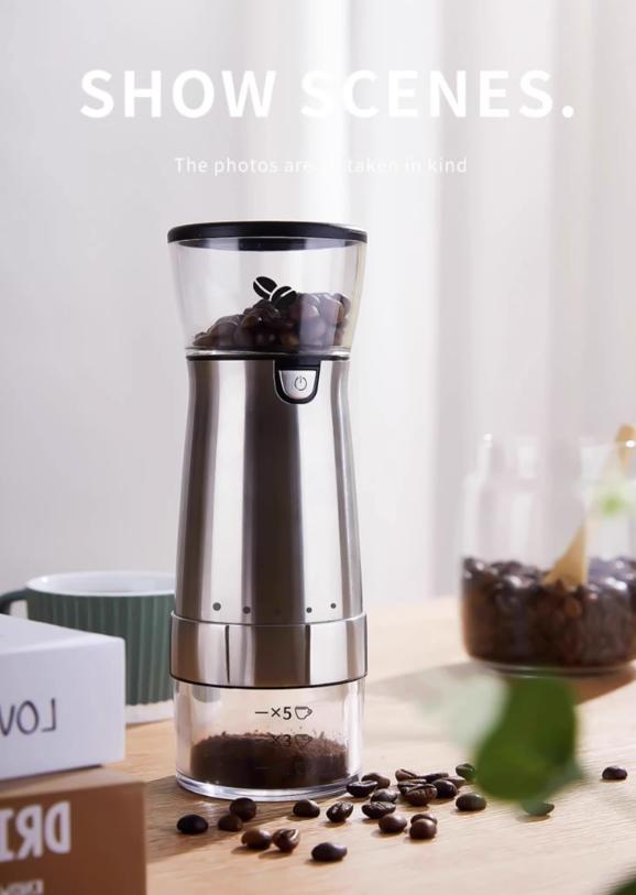 Portable Electric Coffee Grinder,Coffee Making Tool, 1 Count USB Rechargeable Coffee Bean Grinder