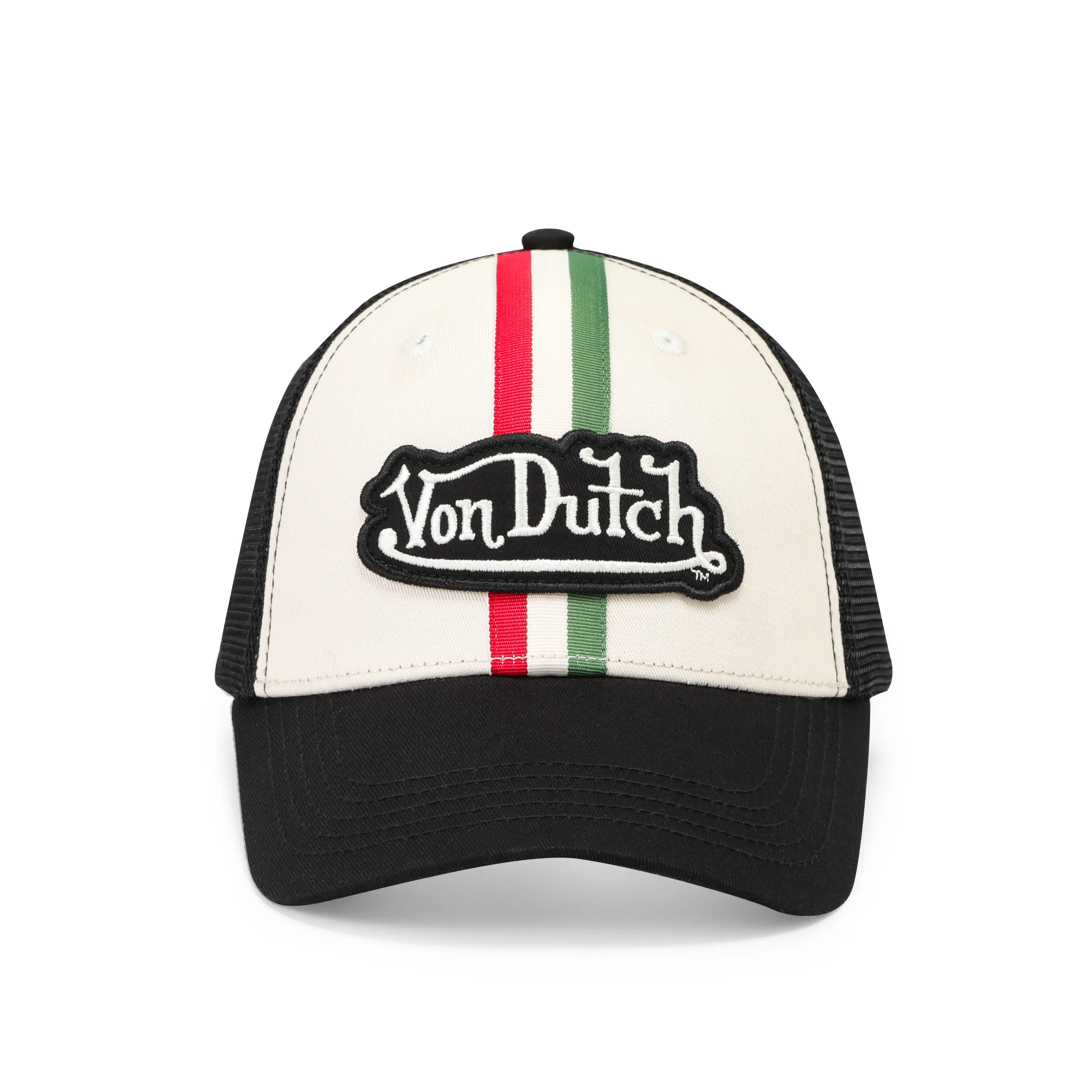 Euro Stripe Trucker Hat - Cream