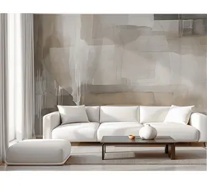 Neutral Drip Effect Abstract Wall Mural Modern Wallpaper in Peel & Stick Canvas Vinyl or Non-Woven