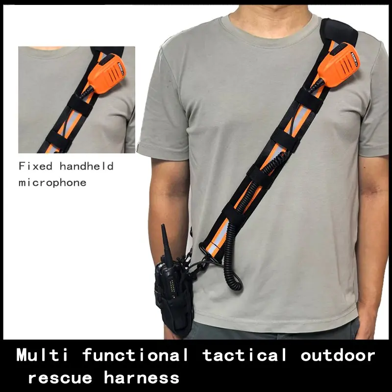 Fire Rescue Tactical Design Shoulder Strap Backpack,  Universal Adjustable Shoulder Strap Radio Pouch, Walkie Talkie Holster For Portable Radio Holder protect Case for Outdoor Sports, Rescue Missions and Construction Tasks