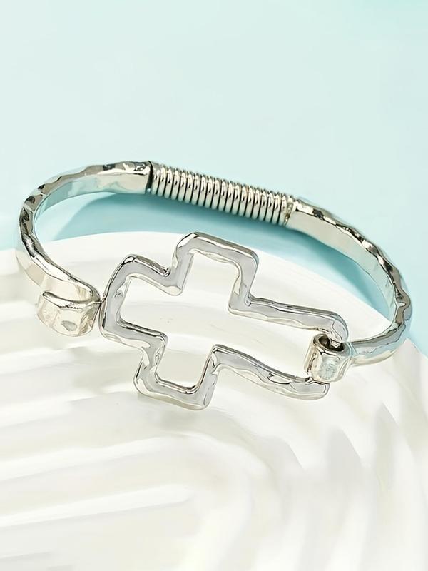 Cute Cross Design Bangle Bracelet Fashion Jewelry for Party Daily Clothing Decor Trendy All-match Exquisite Jewelry for Birthday Gift Cute Cross Design Bangle Bracelet Fashion Jewelry for Party Daily Clothing Decor Trendy All-match Exquisite Jewelry for Birthday Gift