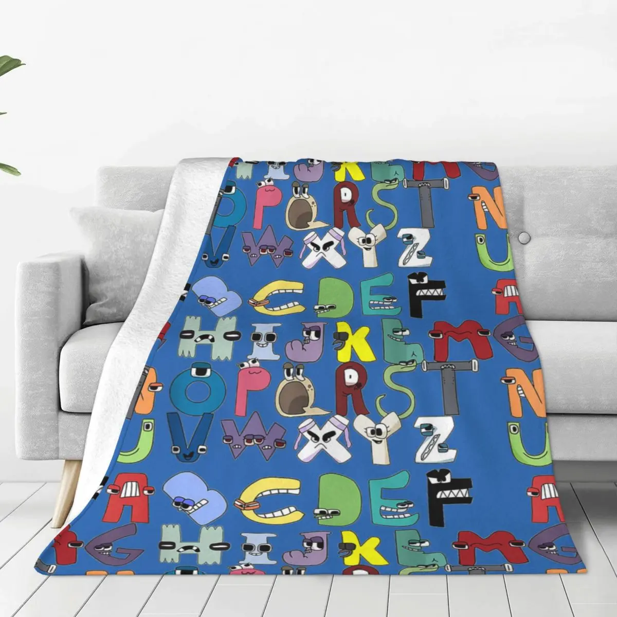 Villain Letter ABC Wool Blanket - Customized Evil Alphabet Lore Microfiber Throw Blanket for Boys, Soft Warming Bedding for Bed, Sofa, Couch, Plush Thin Quilt, Microfiber Blanket, Soft Warming Blanket