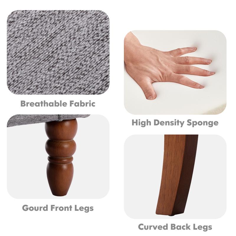 COLAMY Button Tufted Wing Back Accent Chair, Thick Upholstered Arm Chair with Trim Rubber Wood Legs, Comfortable Mid-Century Sofa Chair Modern Reading Chair for Living Room and Bedroom COLAMY Button Tufted Wing Back Accent Chair, Thick Upholstered Arm Chair with Trim Rubber Wood Legs, Comfortable Mid-Century Sofa Chair Modern Reading Chair for Living Room and Bedroom