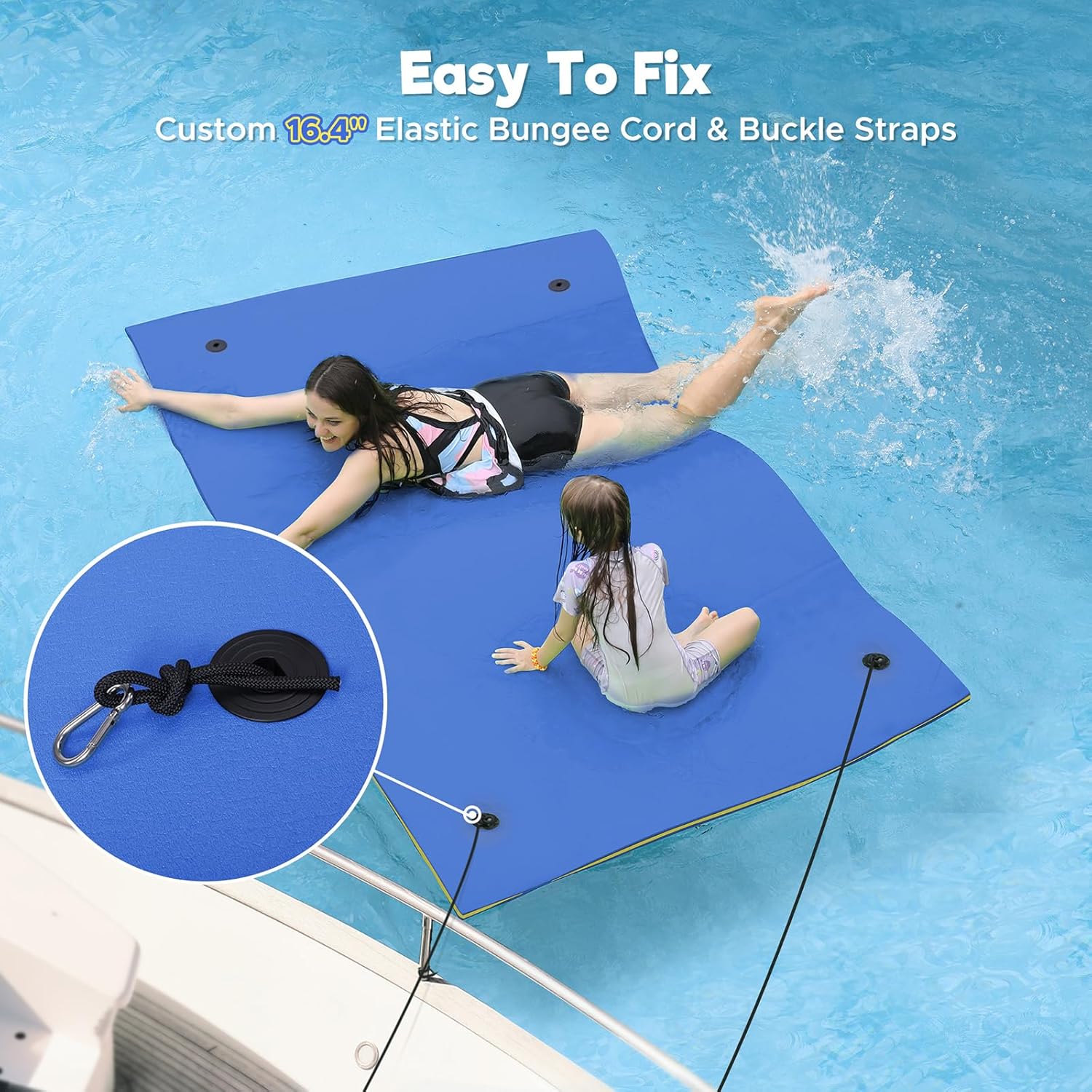 WARMOUNTS Floating Water Mat - 7/8/9/13 FT Lily Pad Floating Mat, 3-Layer Tear-Resistant XPE Foam Floating Pad for Multiple Users, Water Floating Mat for Pool, Lake, Ocean, Boat, Beach, River