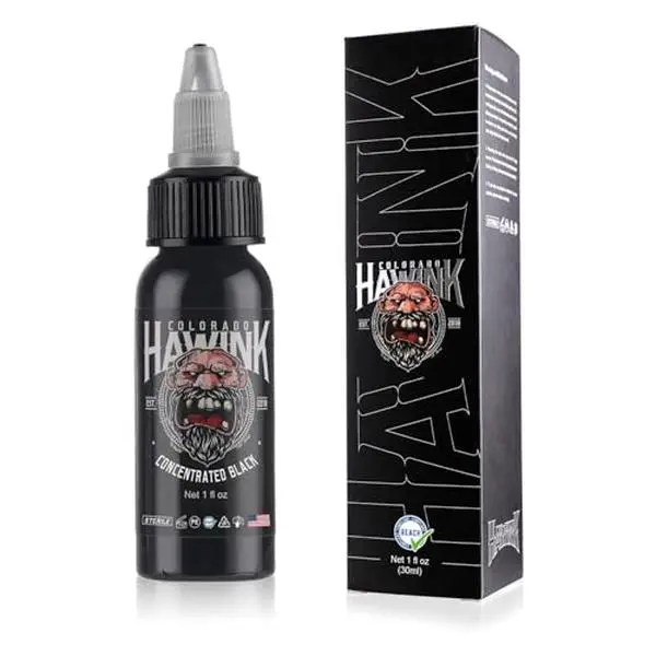 HAWINK Black Tattoo Ink 1 oz (30ml) Vegan-Friendly USA Standard Pigment Tattoo Supplies Concentrated Black TI203-30-002