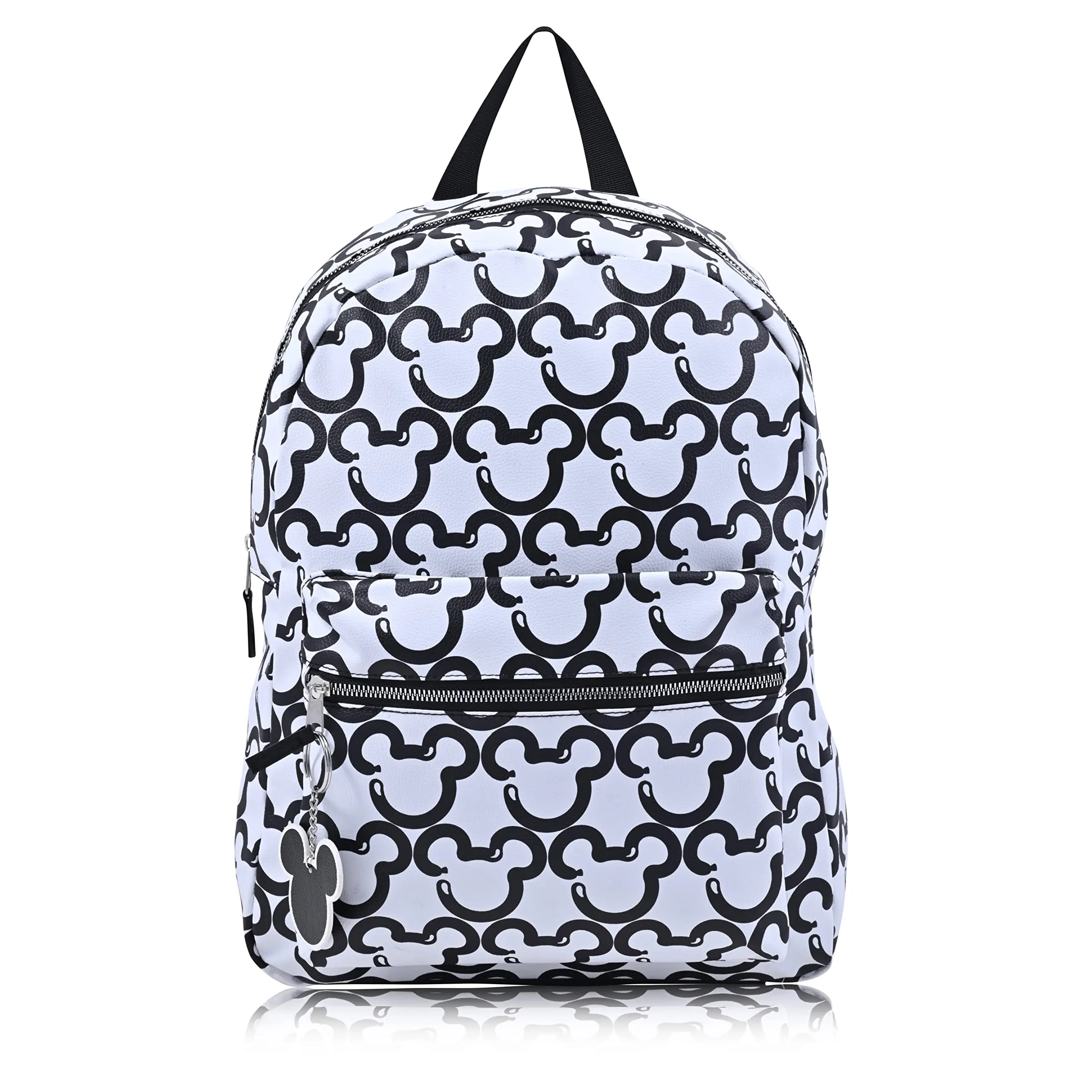 Fast Forward Disney Minnie Mouse Backpack for Women and Teens | Womens Mickey Mouse Double Strap Shoulder Bag (White Mickey)