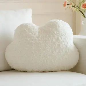 Cloud Pillow, Decorative Cloud Pillows for Couch Bed, Cozy Cloud Shaped Throw Pillow, Home Decor Throw Pillow for Bedroom Living Room (White, 14.9 X 11.4 Inches)