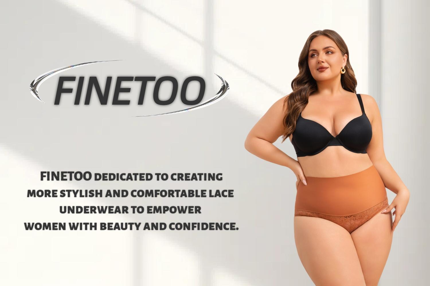 FINETOO 4PCS High Waist Briefs Spandex Underwear for Women Elegant Sexy Lace Bikini Style High Quality Comfortable Everyday Panties S-3XL Womenswear SpringStatements