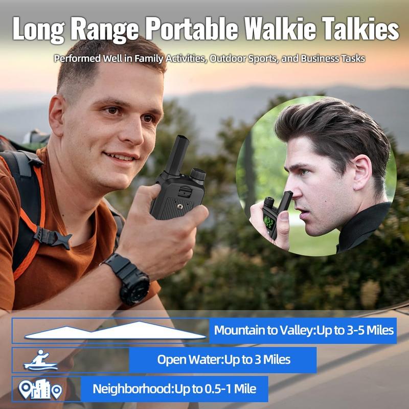 4PCS BAOFENG USB Rechargeable Long Range Mini Walkie Talkie Type-C Charging Upgrade 888s Lightweight with Earpieces VOX LCD Display Flashlight NOAA Weather Receive Handheld Two Way Radio for Kids Adults Family Outdoor Sports Camping Hiking