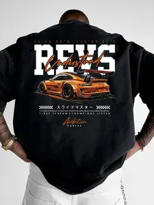 Sports Car T-Shirt 100% Cotton Streetwear Racing Tee Unisex Ambition Drift Culture Top for Men in Bold Graphic