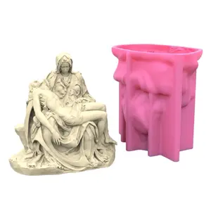 Pieta Statue Silicone Mold, Aromatherapy Candle Mold, Pieta Gypsum Plaster Mold