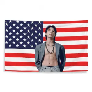 American Flag Jungkook – Kpop Wall Art – Aesthetic Bedroom Dorm Decor – Gift for Army's. hot actor wall art tv show tapestry
