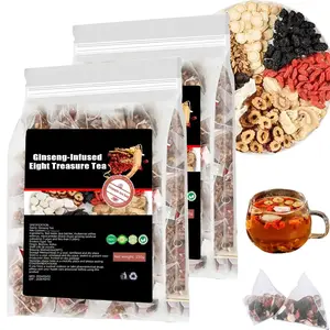 Ginseng Eight Treasure Kidney Tea, Traditional Chinese Herbal Formula, Natural Kidney Care & Daily Detox Tea Bags for Women & Men (30 Bags)