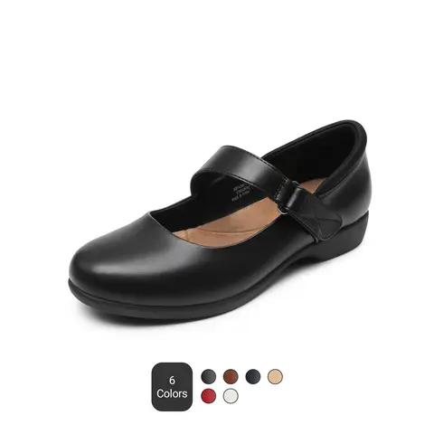 Dream Pairs Women's Classic Adjustable Mary Janes Round Toe Non-Slip All Seasons Walking Flats - Adjustable Strap, Comfortable Lining, Padded Collar, Slip-On Shoes for Women, Back to School Use