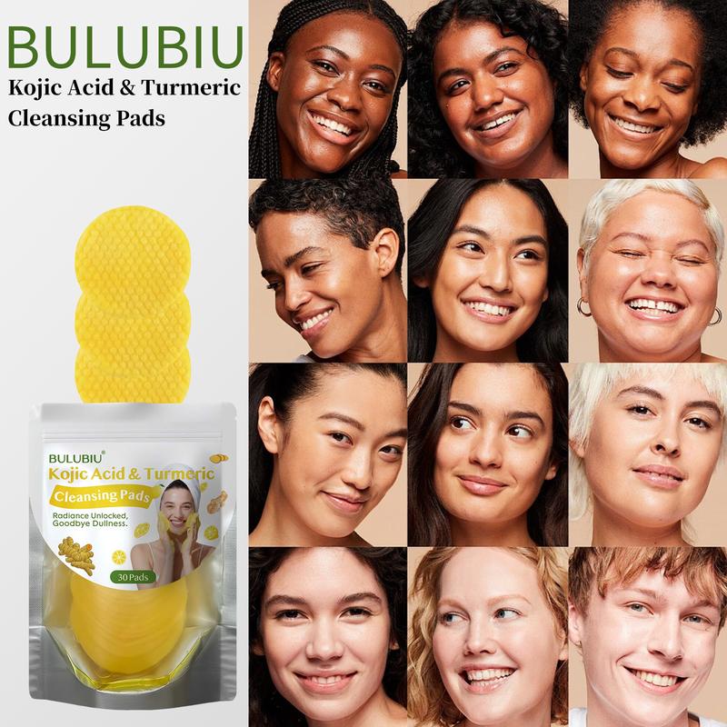 Turmeric & Kojic Acid Cleansing Pads (4-Pack) Cleansing, Exfoliating, Daily Care, Travel-Friendly