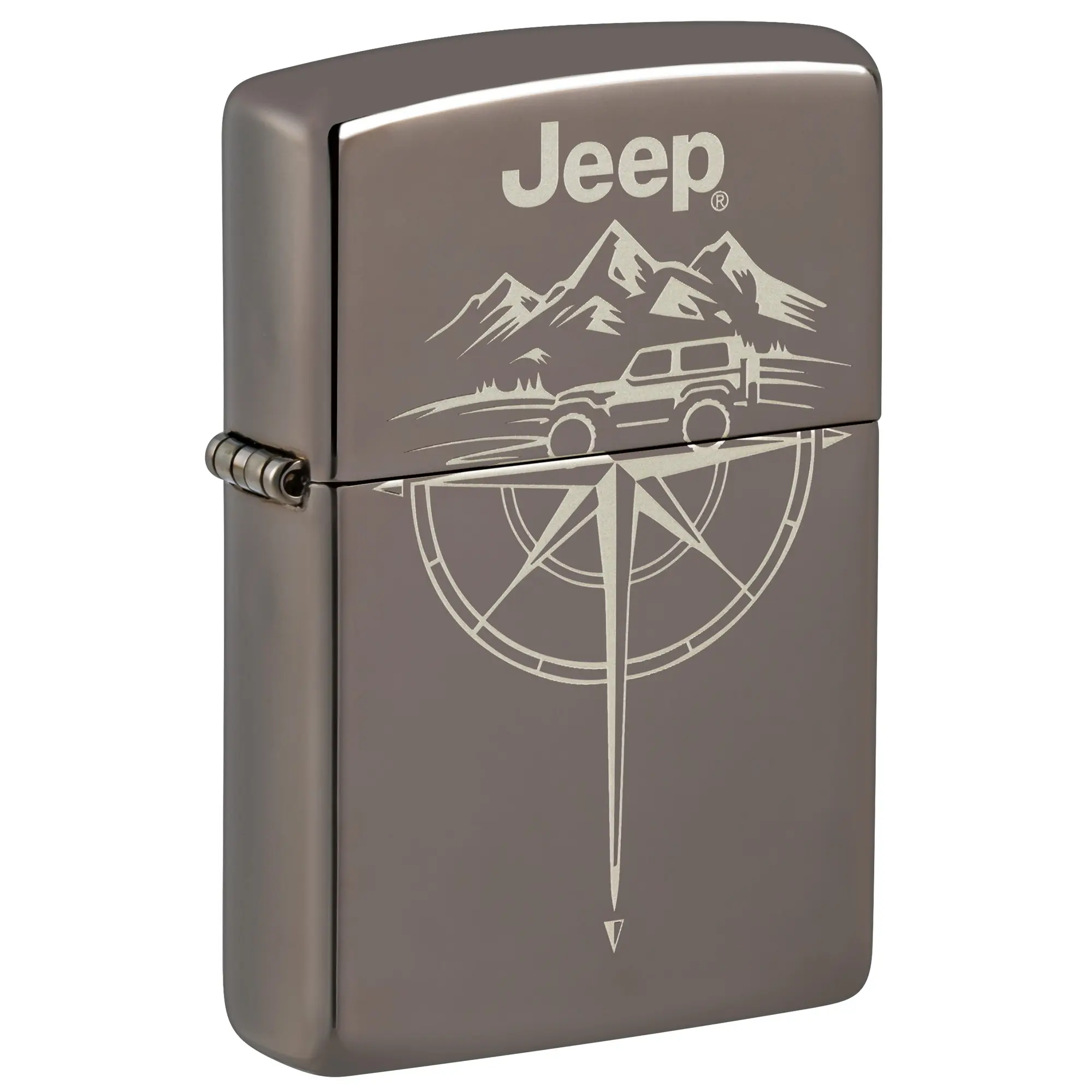 Zippo Jeep Wilderness Design Black Ice Pocket Lighter - Made in USA - Unfilled (fuel sold separately)