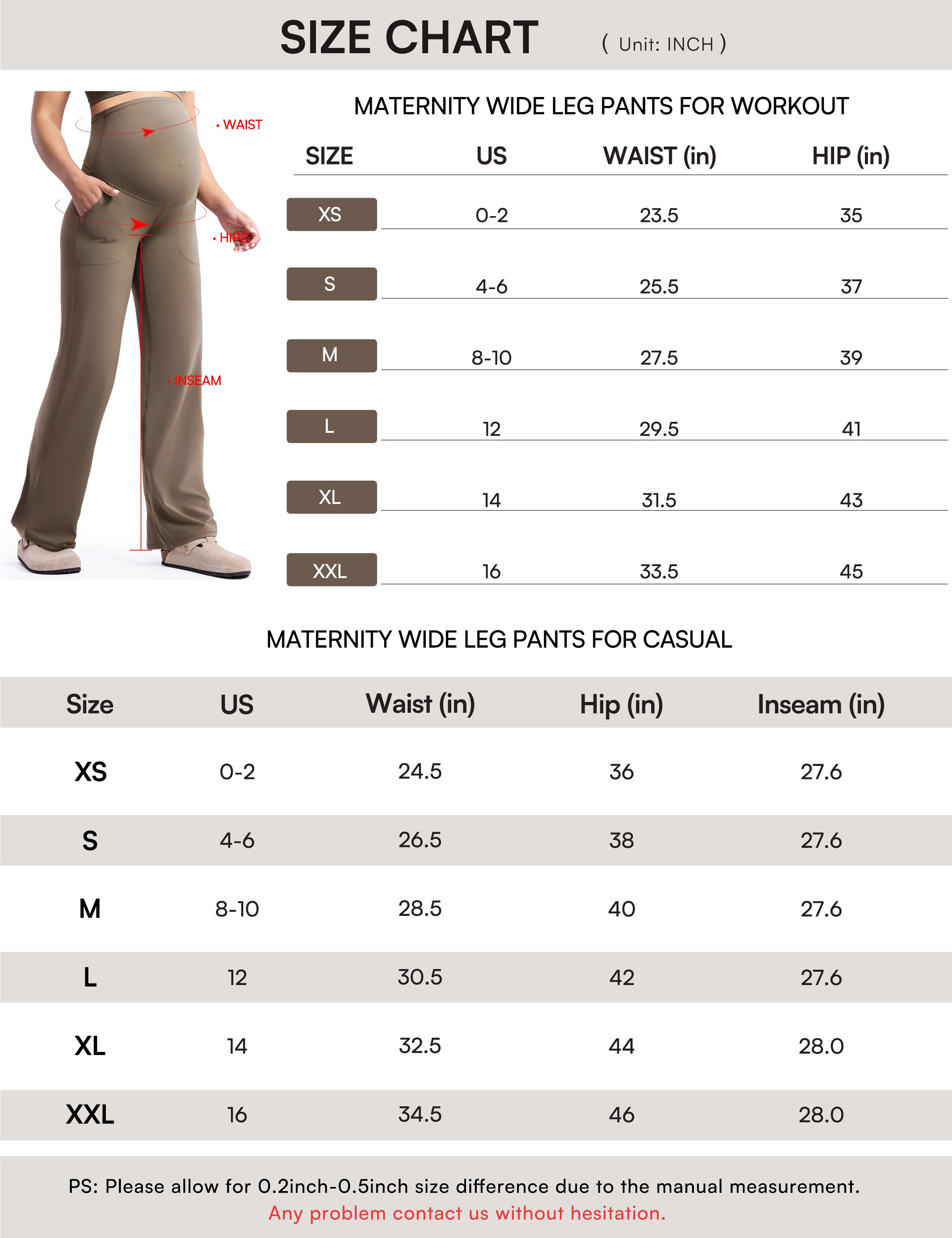 POSHDIVAH Women's Creamluxe Maternity Yoga Wide Leg Pants Petite/Regular/Tall Pregnancy Work Dress Sweatpants with Pockets