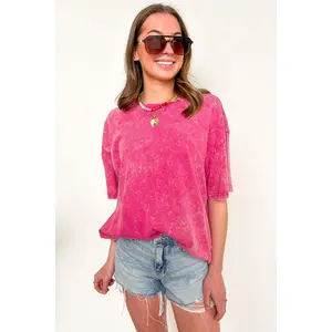 Blank Space Acid Wash Oversized Tee - BACK IN STOCK