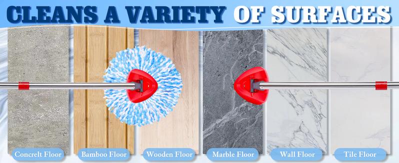 Spin Mop Head Replacement & Shower Floor Scrubber，Compatible with Ocedar RinseClean 2 Tank Mop System,Microfiber Mop Refill Heads for Cleaning All Hard-surfaced Floor