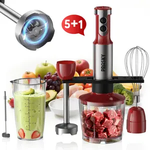 [LIVE] PRASKY Hand Blender 1200W Motor 20 Speeds Modes with Turbo Stainless Steel Blade Egg Whisk Beaker Chopper Bowl Multi-Function Kitchen Stick Mixer for Soups, Smoothies, Baby Food & Juicer