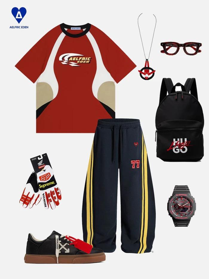 Aelfric Eden Men's Baggy Barrel Sweatpants - Side Striped Drawstring Elastic Waistband, Wide Leg Lounge Pants with Pockets, Casual Gym Outfit & Athletic Leggings Aelfric Eden Men's Baggy Barrel Sweatpants - Side Striped Drawstring Elastic Waistband, Wide Leg Lounge Pants with Pockets, Casual Gym Outfit & Athletic Leggings