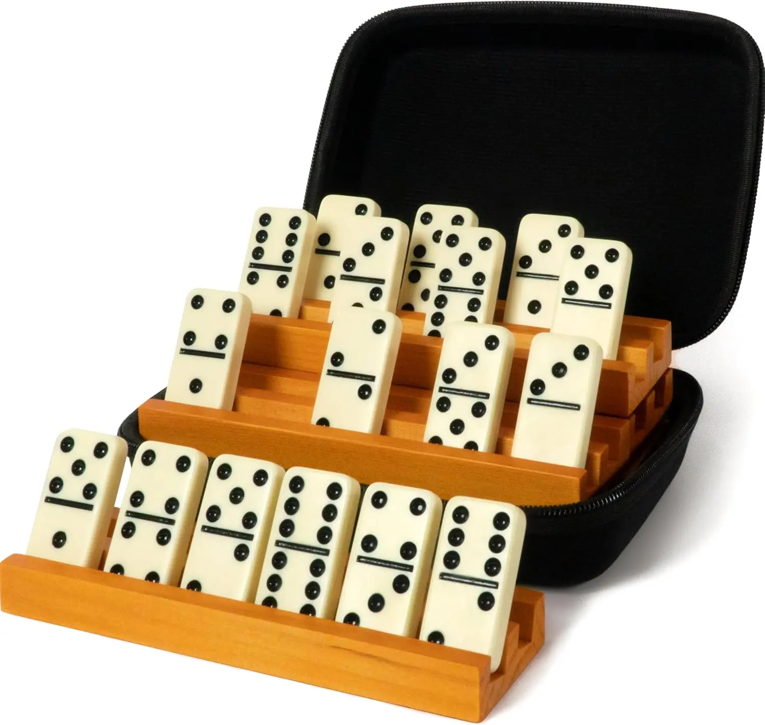 Double Six Domino Sets with 4 Domino Holders