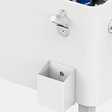 VINGLI 80 Quart Rolling Ice Chest on Wheels, Portable Patio Party Bar Drink Cooler Cart, with Shelf, Beverage Pool with Bottle Opener,Water Pipe