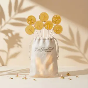 Gourmet Ginger Honey Lollipops Bag of 8 - Candy Made with Real Honey, Ginger, and Non-GMO Cane Sugar