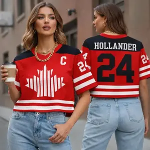 Heated Rivalry Crop Top Football Jersey, Red ROZANOV & HOLLANDER Jersey, Connor Storrie Shirt, Ilya Rozanov Shane Hollander FWSE4