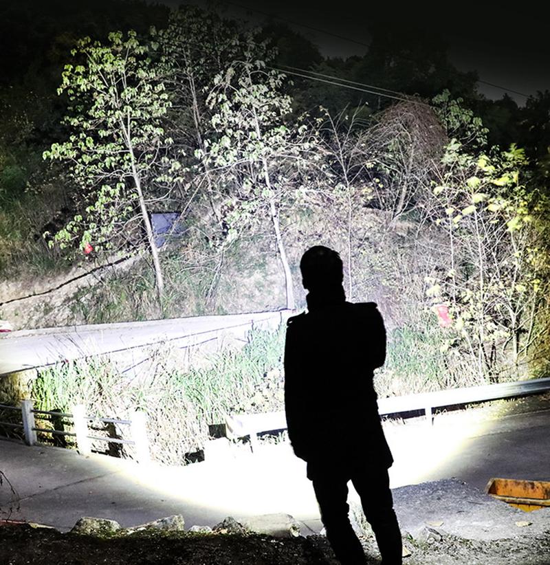 High Strong Power Led Flashlights Tactical Emergency Spotlights Telescopic Zoom Built-in Battery USB Rechargeable Camping Torch