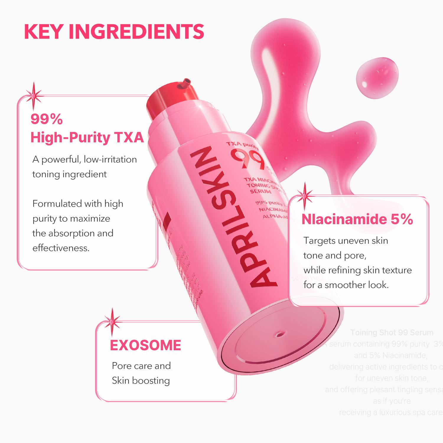 [APRILSKIN Official] TXA 99 Niacinamide Spicule Serum | Spicy Jelly Serum | Pink Tingling Serum | Uneven Skin Tone Correcting Serum | Korean Skincare Comfort