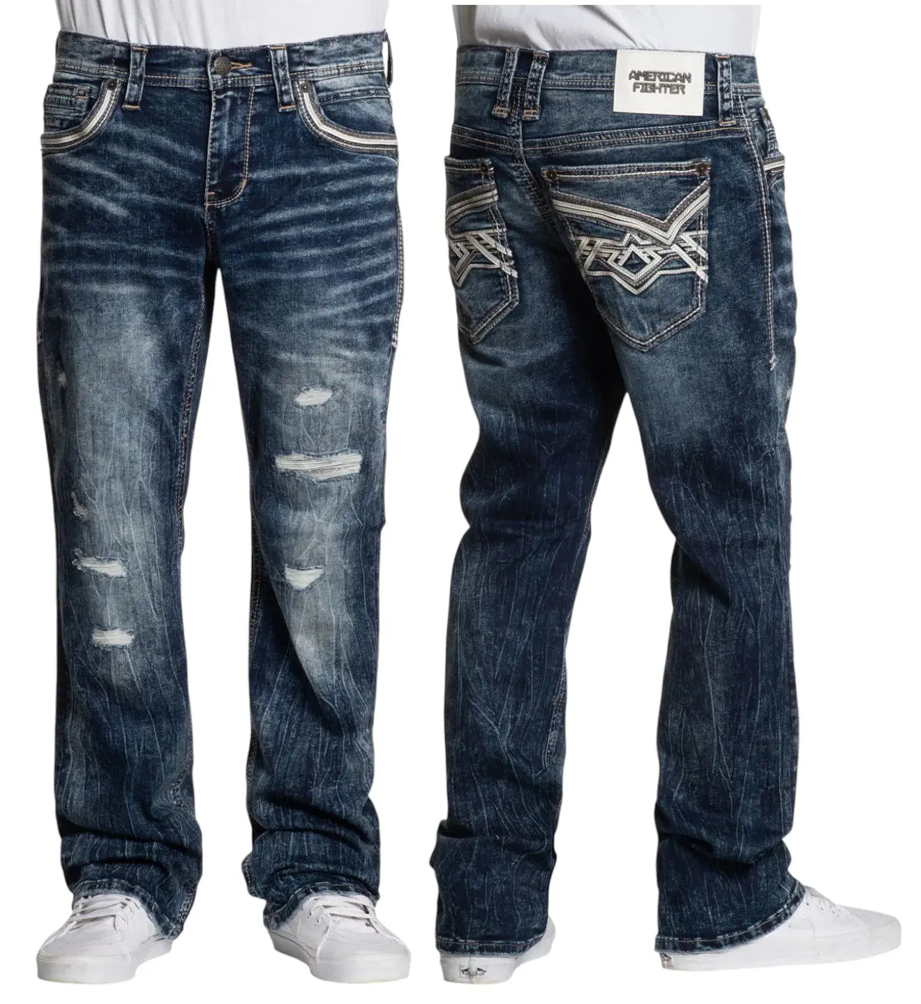 American Fighter Men's Heritage Colton Denim with a Bootcut Fit - Stylish Menswear with a 34 Inch Inseam, Plain, Bootcut Men's Jeans, Casual, Pants, Mid Waist Fit, All Seasons, Cold Wash