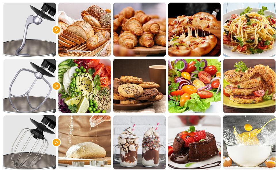 GARVEE 7.5 QT Professional Electric Stand Mixer - 660W 10-Speed Kitchen Mixer with Stainless Steel Bowl, LED Light, and Dishwasher-Safe Accessories in Black or Silver for Versatile Baking and Cooking. GARVEE 7.5 QT Professional Electric Stand Mixer - 660W 10-Speed Kitchen Mixer with Stainless Steel Bowl, LED Light, and Dishwasher-Safe Accessories in Black or Silver for Versatile Baking and Cooking.